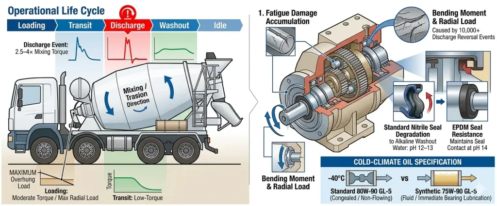 Why does a mixer truck planetary gearbox fail during discharge, not transit? Mixer Truck Planetary Gearbox 2