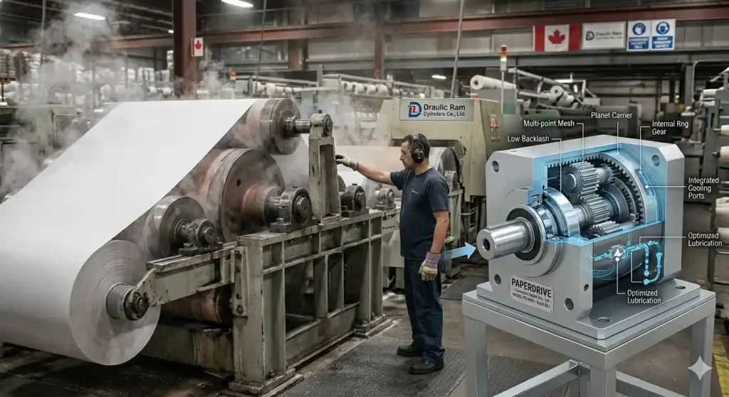 Paper machine planetary gearbox