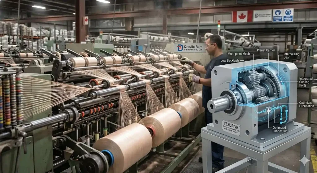 planetary gearbox for textile machinery