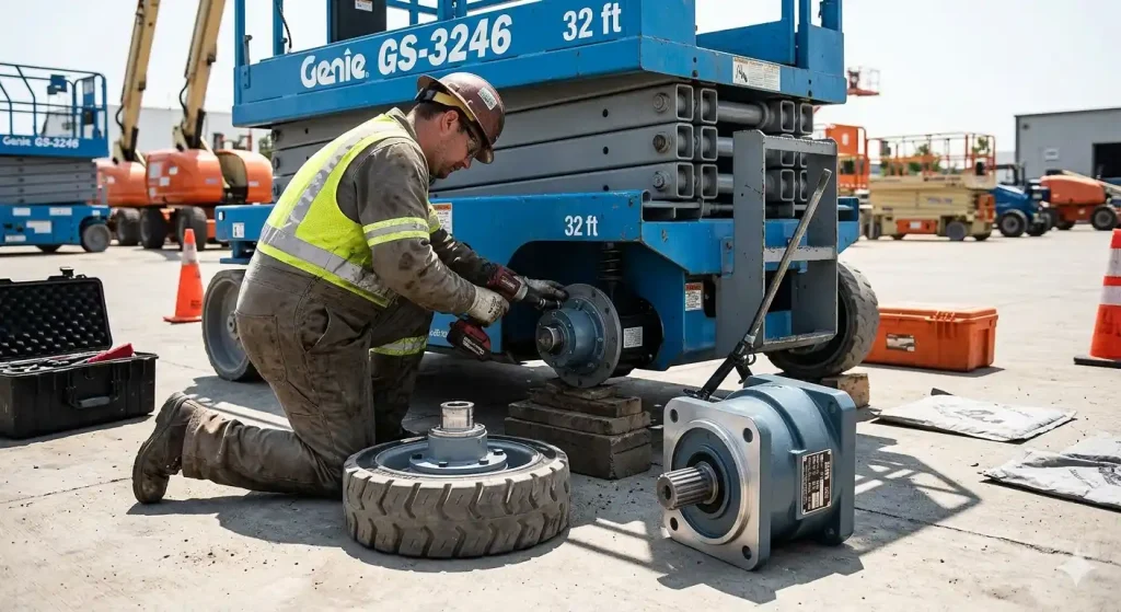 How to select a scissor lift planetary gearbox? JLG, Genie, and Skyjack explained scissor lift planetary gearbox